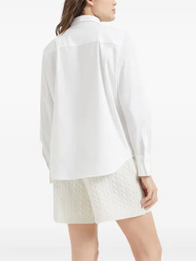 Brunello Cucinelli Organza-panels Buttoned Shirt In White