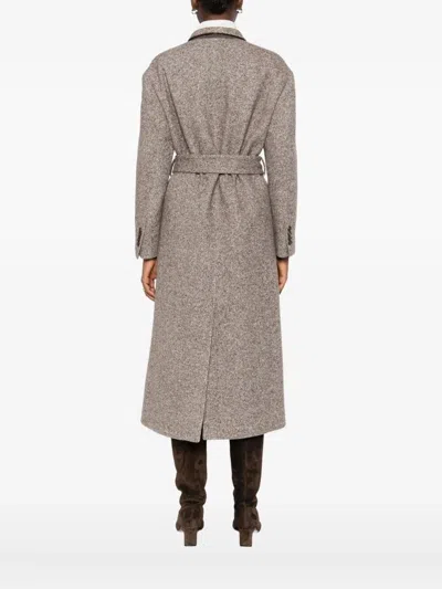 Brunello Cucinelli Single-breasted Coat Coats And Trench Coats Brown In Brown