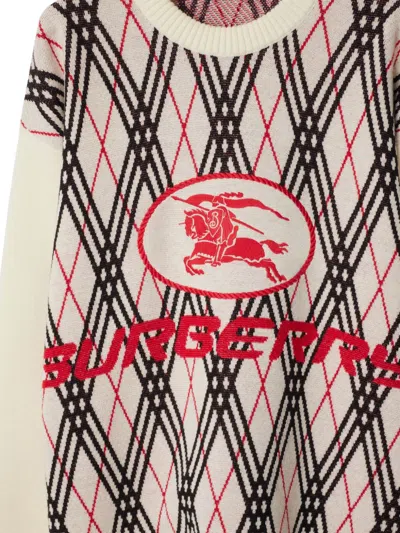 Burberry Men Row Neck Sweather With  Logo Print In Neutral