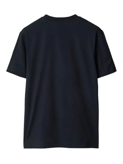Burberry Logo Cotton T-shirt In Blue