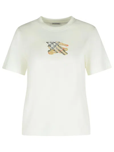 Burberry White T-shirt With Ekd In White