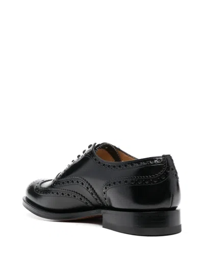 Church's Brogues With Almond Toe And Decorative Stitching In Black