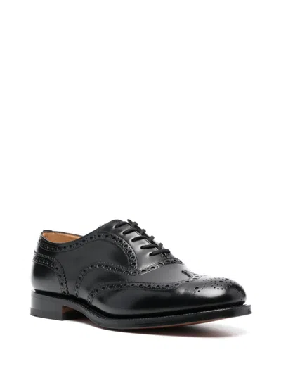 Church's Brogues With Almond Toe And Decorative Stitching In Black