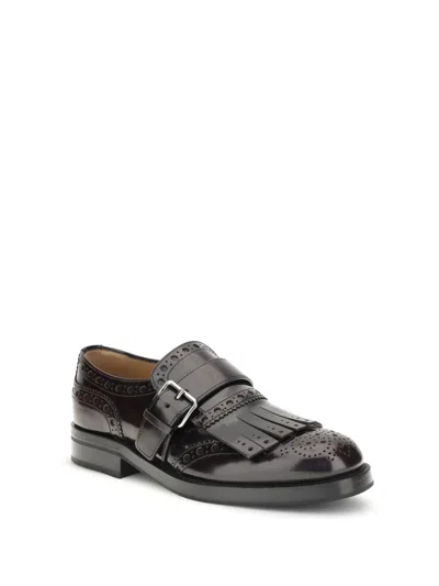 Church's Burgundy Leather Monk Phillis Formal Shoes In Burgundy