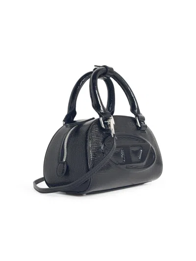 Diesel 1dr Dome-mini Bowling Bag In Embossed Leather In Multi
