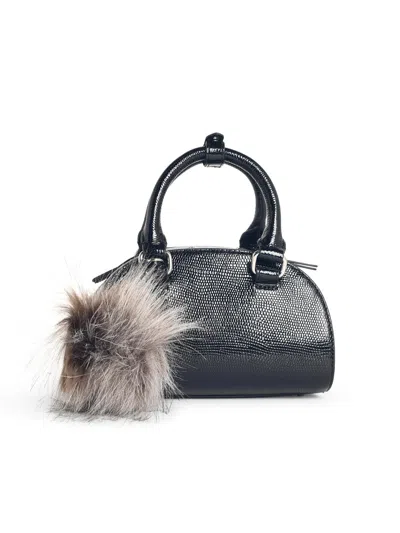 Diesel 1dr Dome-mini Bowling Bag In Embossed Leather In Multi