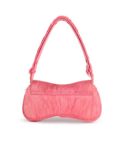 Diesel Play-clutch In Coloured Hairy Leather In Pink
