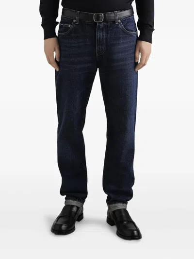 Dolce & Gabbana 5-pocket Jeans With Belt Loops And Contrast Stitching In Blue