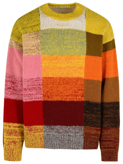Dries Van Noten Marti Crew Neck Knite With Check Motif Knitwear Multicolor In Multi