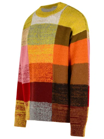 Dries Van Noten Marti Crew Neck Knite With Check Motif Knitwear Multicolor In Multi