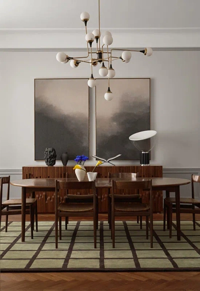 Layered Avenue Checked Olive 9'10" X 13'1"