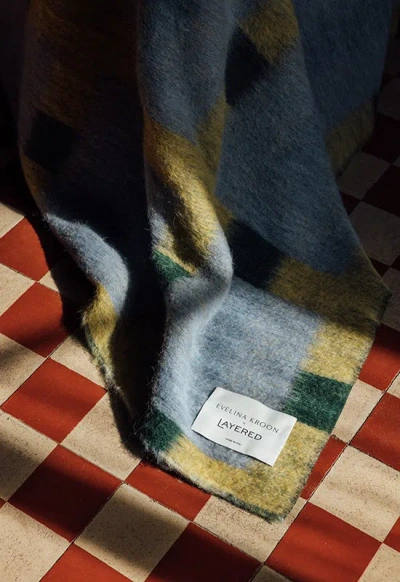 Layered Evelina Kroon Canola Oversized Blanket 4'11" X 8'2"