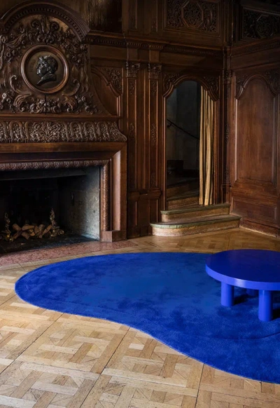 Layered Residue Cobalt 8'8" X 13'1"