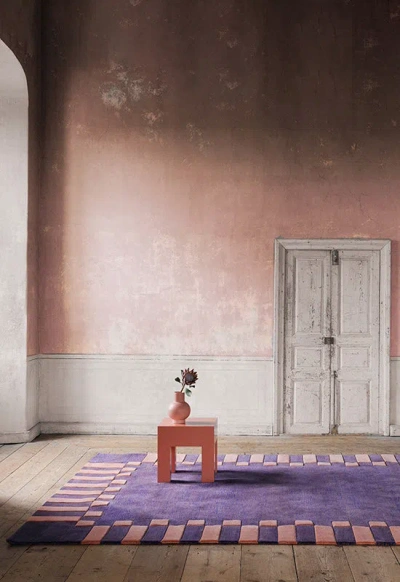 Layered Teklan Frame Cobalt Salmon 9'10" X 13'1"