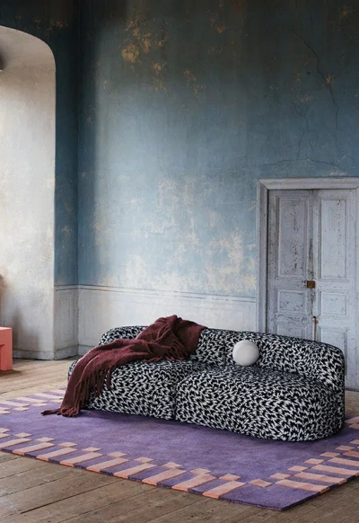 Layered Teklan Frame Cobalt Salmon 9'10" X 13'1"