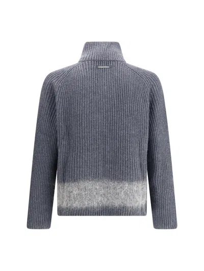 Dsquared2 Full-zip Cardigan With Mohair Inlay In Gray