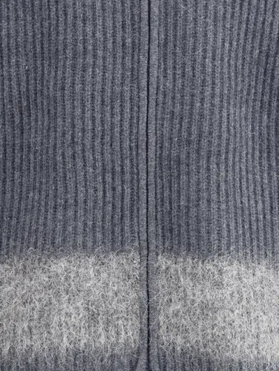 Dsquared2 Full-zip Cardigan With Mohair Inlay In Gray