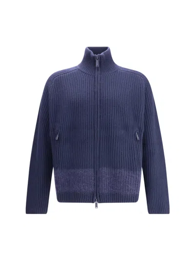 Dsquared2 Carded Wool Insert Cardigan Sweaters And Cardigans Blue In Blue