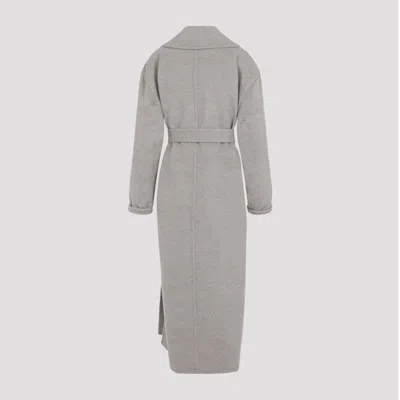Fabiana Filippi Coriander Grey Virgin Wool Belted Coat In Gray