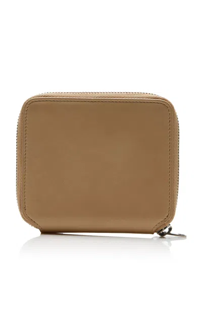 The Row Small Zip Wallet In Brown