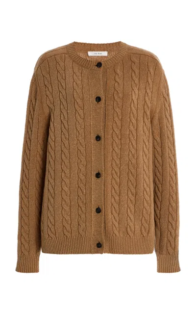 The Row Loneke Cable Knit Crewneck Cardigan In Multi