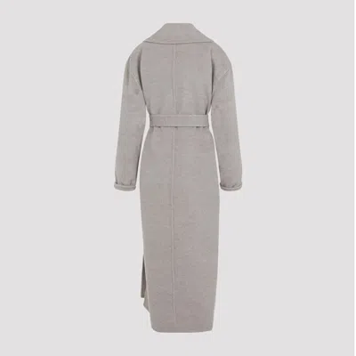Fabiana Filippi Coriander Grey Virgin Wool Belted Coat In Gray