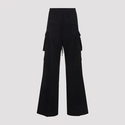 Drkshdw Cargo Belas Black Cargo Pants With Drawstring Waist And Cargo Pockets In Cotton Man In Black