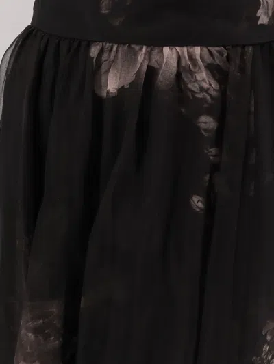 Zimmermann Hypnotic Floral Silk Organza Maxi Skirt In Black