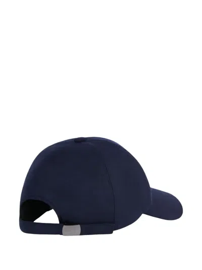 Fay Navy Blue Cotton Adjustable Hat In Blue