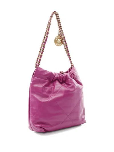 Pre-owned Chanel 2021  22 Chain Shoulder Bag In Purple