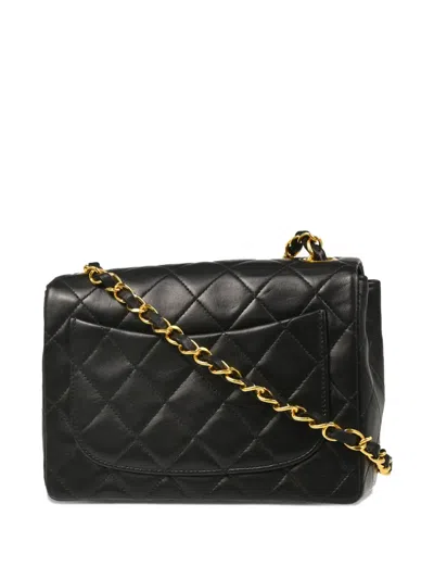 Pre-owned Chanel 1992 Mini Classic Square Flap Bag In Black