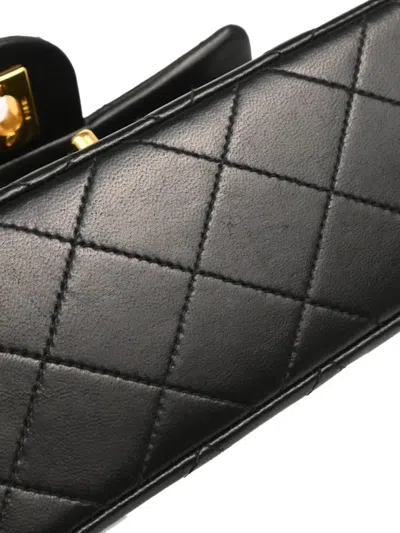 Pre-owned Chanel 1992 Mini Classic Square Flap Bag In Black