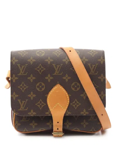 Pre-owned Louis Vuitton 1990 Cartesier Mm Shoulder Bag In Brown