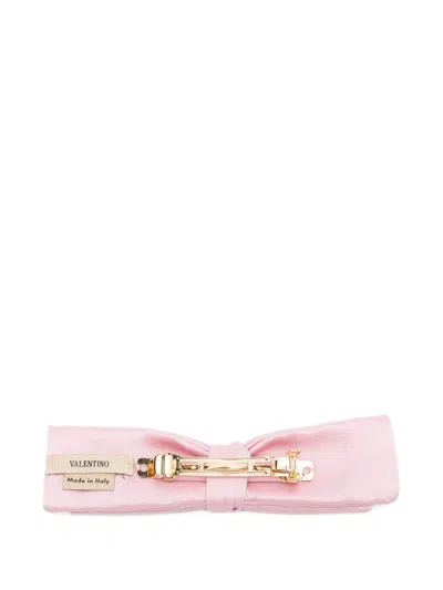 Valentino Bow-shaped Hair Clip In Pink