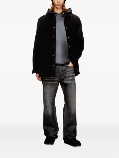 Diesel Bomber Jacket With Embroidered Logo In Black