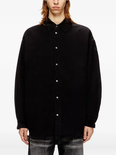 Diesel Bomber Jacket With Embroidered Logo In Black