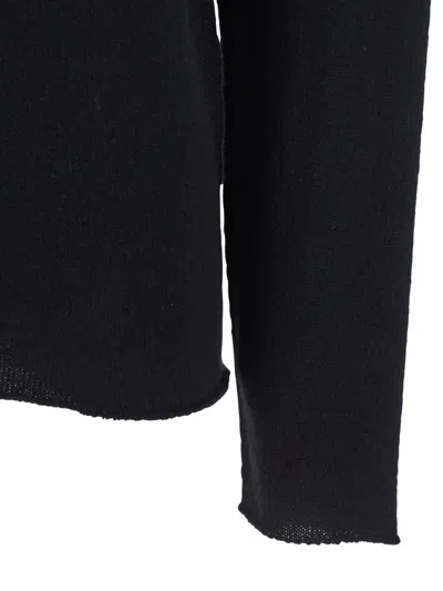 Antonelli Raw-edge Long-sleeve Sweater In Black