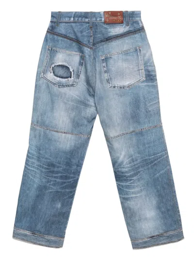 Andersson Bell Custom-like Printed Denim Pants In Blue