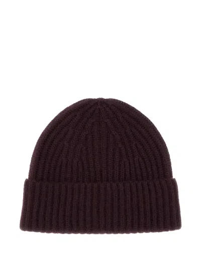Lisa Yang Ribbed Wool Beanie In Brown