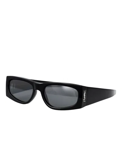 Saint Laurent Rectangle-frame Sunglasses In Black