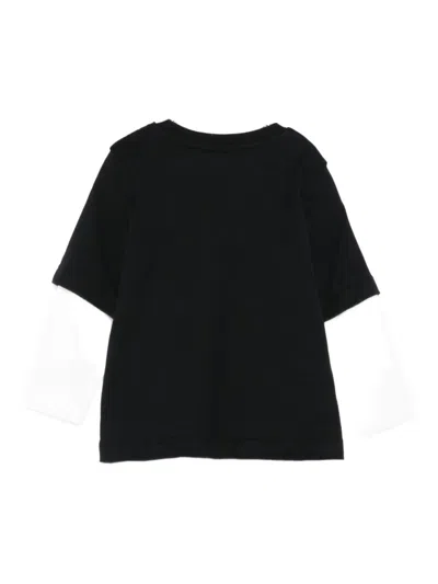 Msgm Layered Logo-print T-shirt In Black