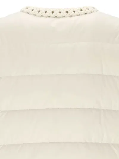 Moncler Braid-trimmed Quilted Jacket In Neutral