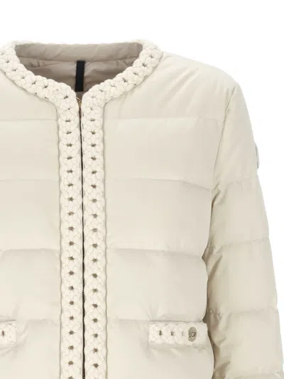 Moncler Braid-trimmed Quilted Jacket In Neutral
