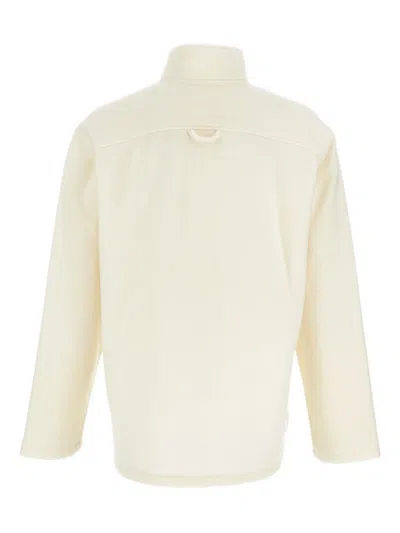 Rier High-neck Zip-up Wool Sweatshirt In Neutral