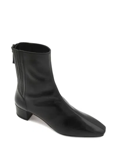 Aquazzura Block Heel Ankle Boots With Pointed Toe In Black