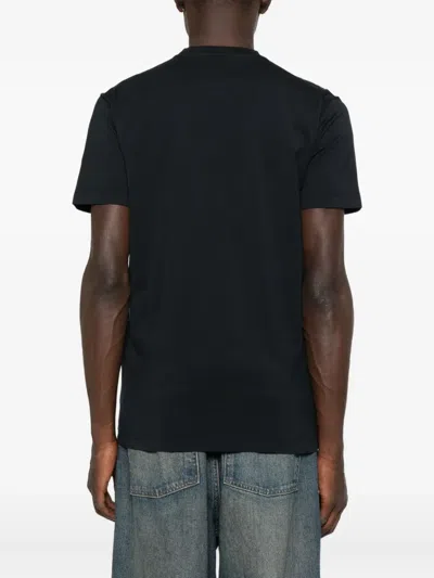 Dsquared2 Printed Black T-shirt With Bold White Details In Black