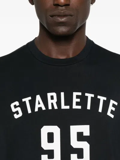 Dsquared2 Printed Black T-shirt With Bold White Details In Black