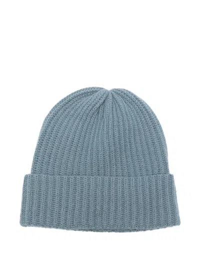 Warm-me Gerippte Beanie Aus Kaschmir In Blue