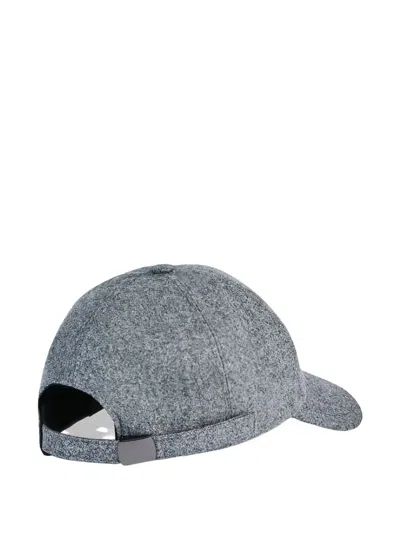 Fay Grey Wool Curved Peak Hat In Gray