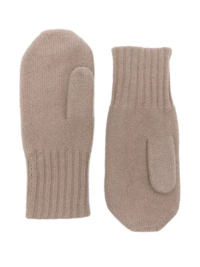 Warm-me Gerippte Fäustlinge Aus Kaschmir In Brown